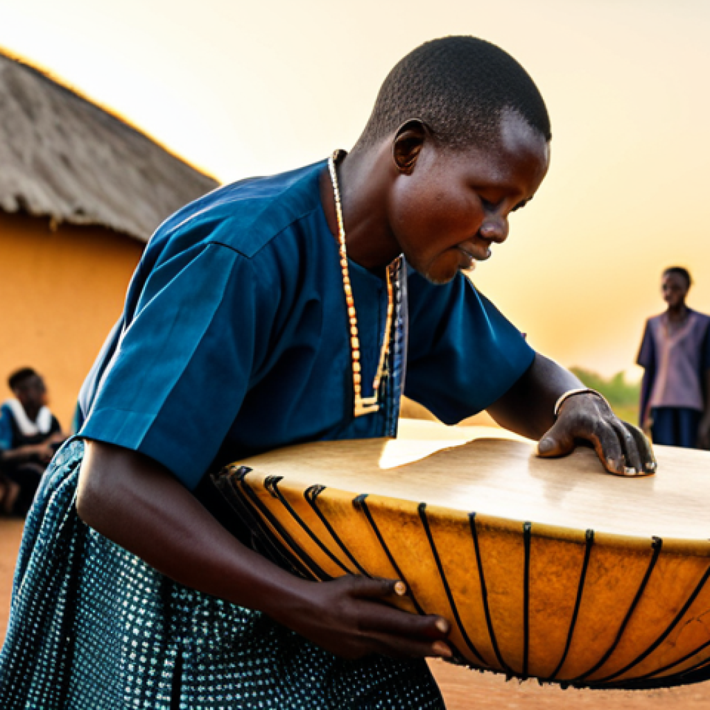 **

A musician playing a silimba in a rural Zambian village. The instrument is made of wood and gourds. Villagers are dancing and celebrating in traditional clothing. Golden hour lighting, warm tones, high quality. Safe for work, appropriate content, fully clothed, modest.

**