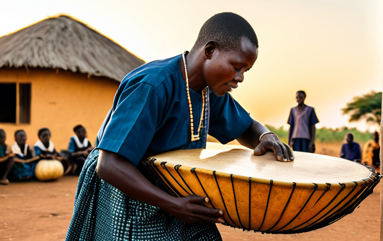 **

A musician playing a silimba in a rural Zambian village. The instrument is made of wood and gourds. Villagers are dancing and celebrating in traditional clothing. Golden hour lighting, warm tones, high quality. Safe for work, appropriate content, fully clothed, modest.

**