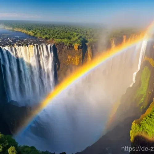 잠비아 잠베지 강 - **Prompt 1: Majestic Victoria Falls from Above at Golden Hour**
    An awe-inspiring aerial view of ...