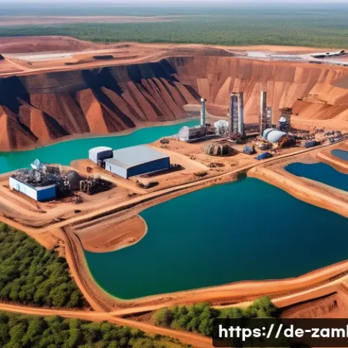 잠비아 주요 수출품 - A detailed aerial view of the Copperbelt mining region in Zambia during daytime, showcasing large-sc...