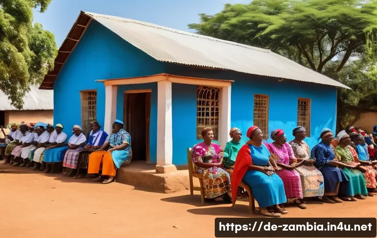 잠비아 기독교 비율 - A vibrant scene of a Sunday church service in a rural Zambian village, showcasing a Protestant congr...