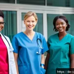 잠비아 의료 관광 - A modern, high-tech hospital in an African country like Zambia, featuring advanced medical equipment...
